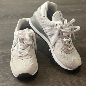 New Balance Classic 574 Light Gray and White Sneakers